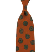 Copper Madder Silk Tie - Rust - Hand-Rolled