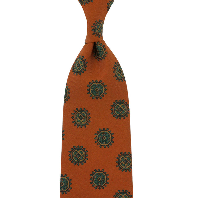 Copper Madder Silk Tie - Rust - Hand-Rolled