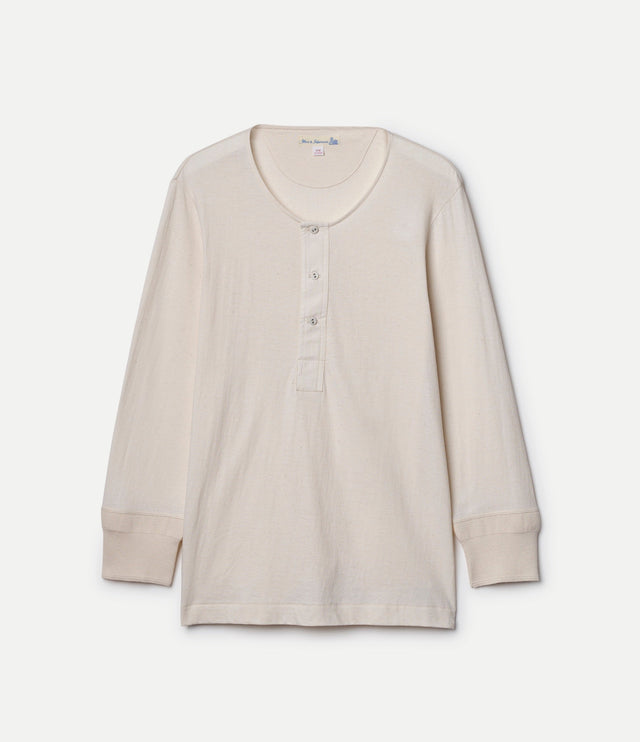 101 Loopwheeled Maco-Imit Henley 3/4 Sleeves