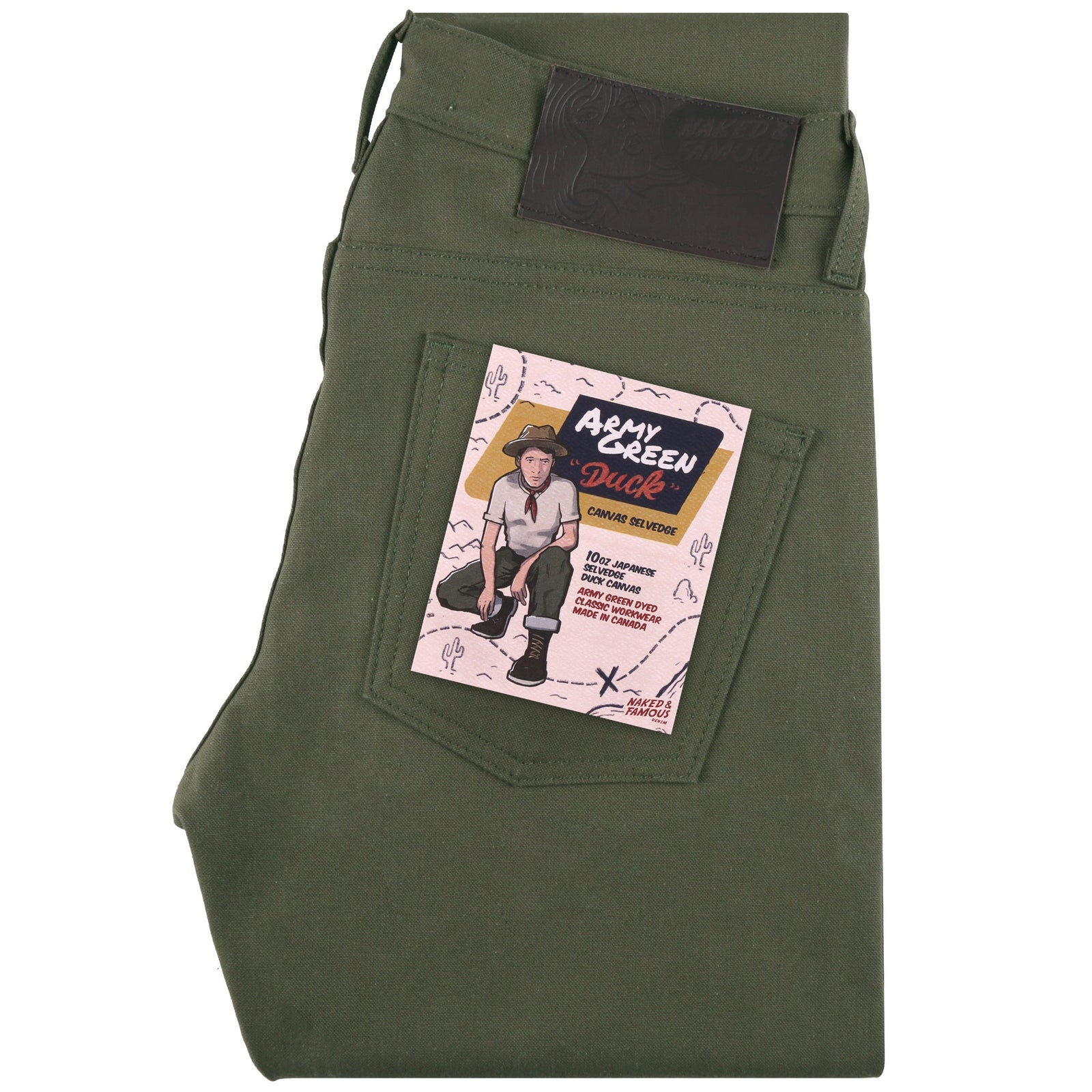 Super Guy Army Green Duck Selvedge