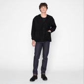 Wise Guy Jacket - Linen Blend Denim - Black