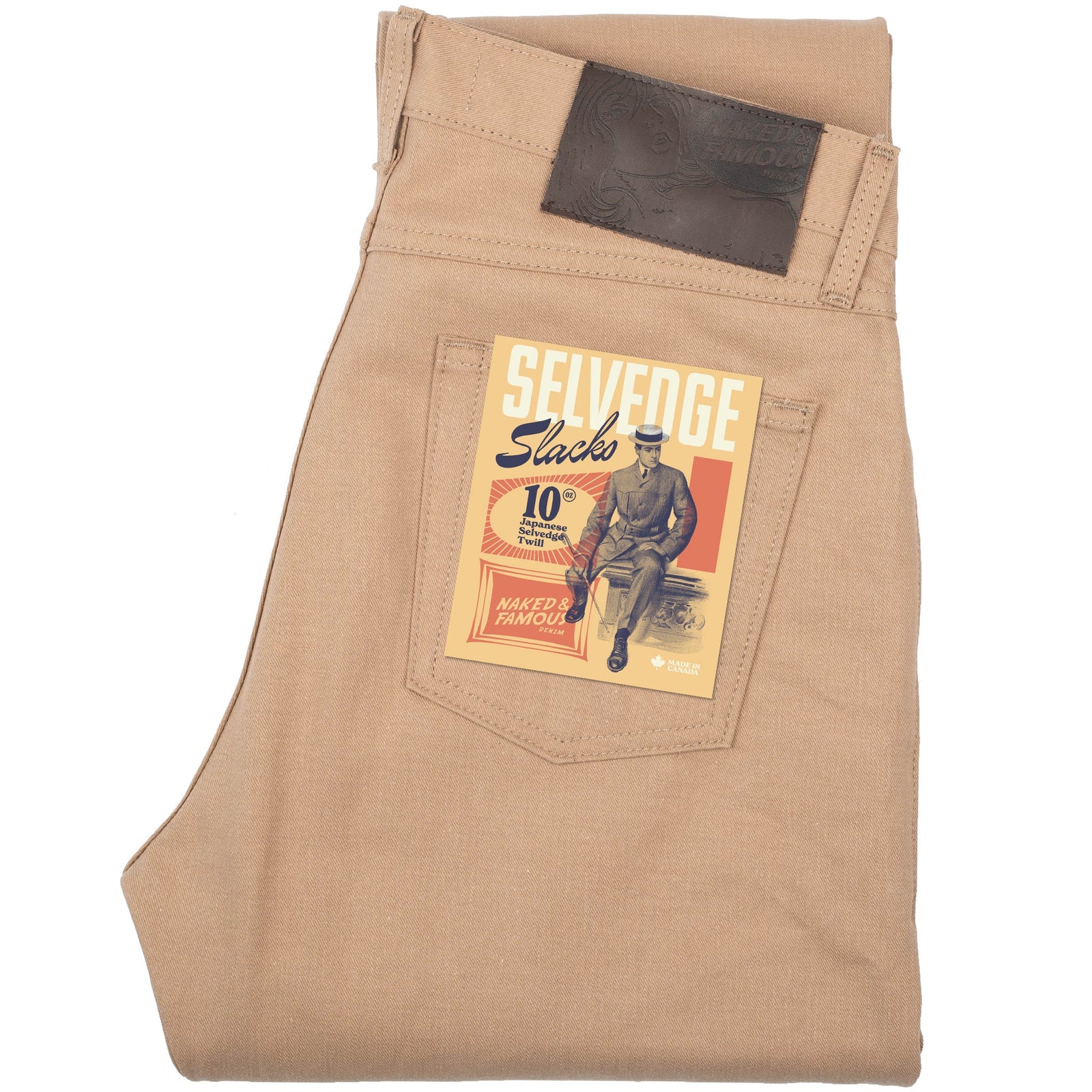 True Guy Selvedge Slacks Beige