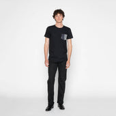 Pocket Tee - Black + Indigo Jacquard - Indigo