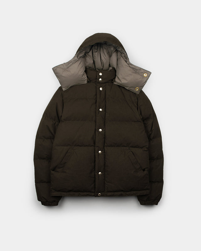 Down Sweater - Dry Wax Cotton - Vintage Black (Dark Brown)