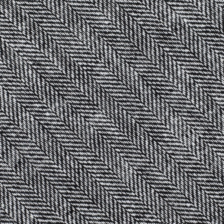 Herringbone Wool Linen Bespoke Tie Black