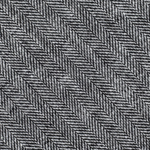 Herringbone Wool / Linen Bespoke Tie - Black / White