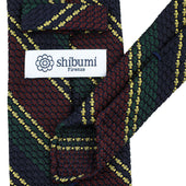 Striped Grenadine Garza Grossa Silk Tie Forest