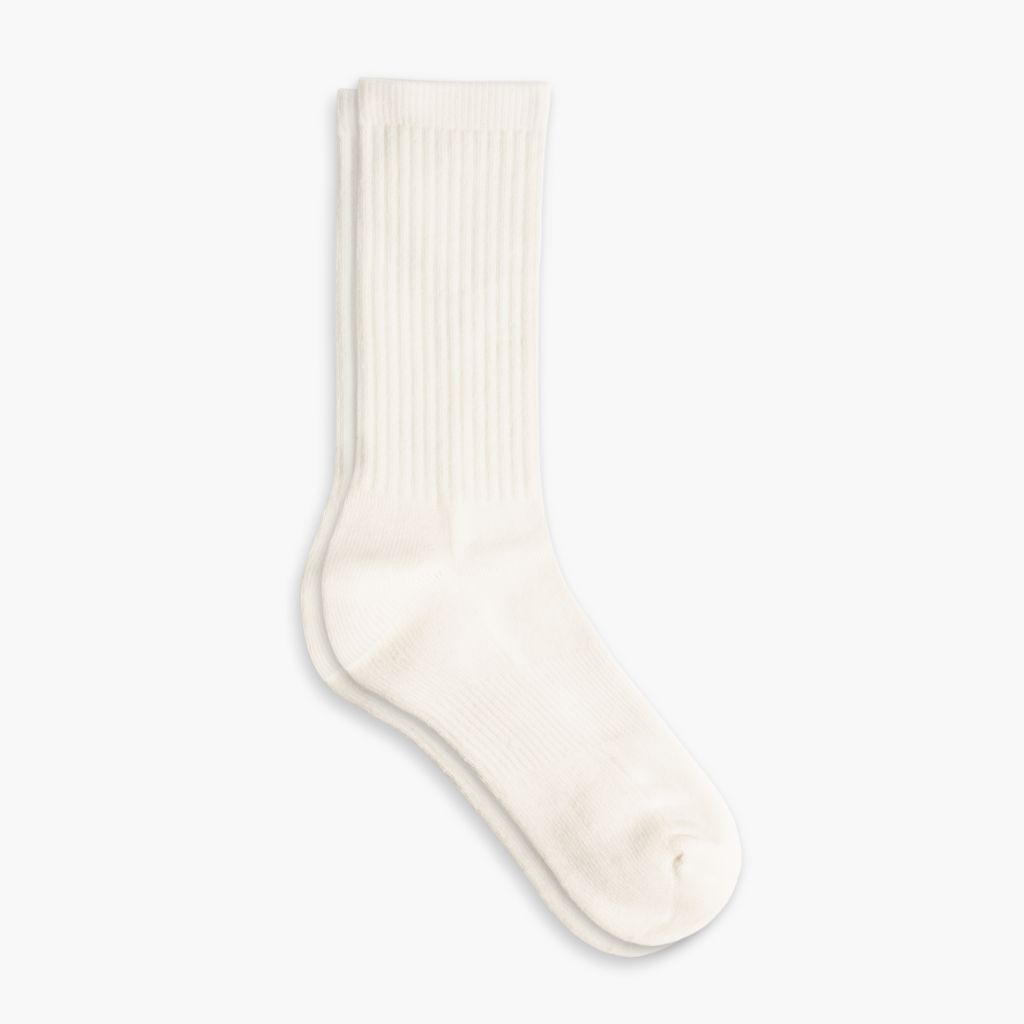 Men S Cotton Crew Sock Off White