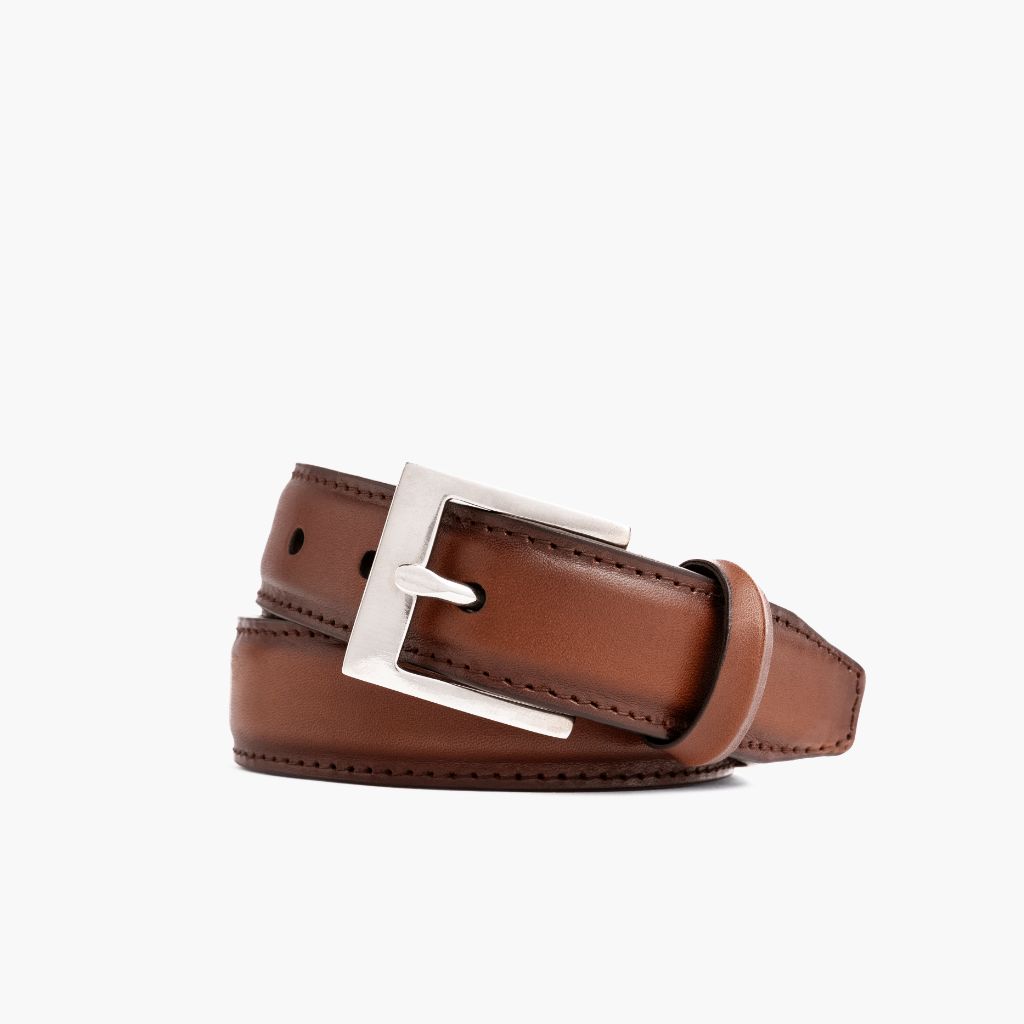 Men S Classic Leather Belt Brandy