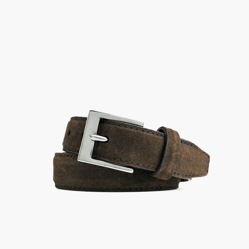 Men S Classic Leather Belt Dark Suede