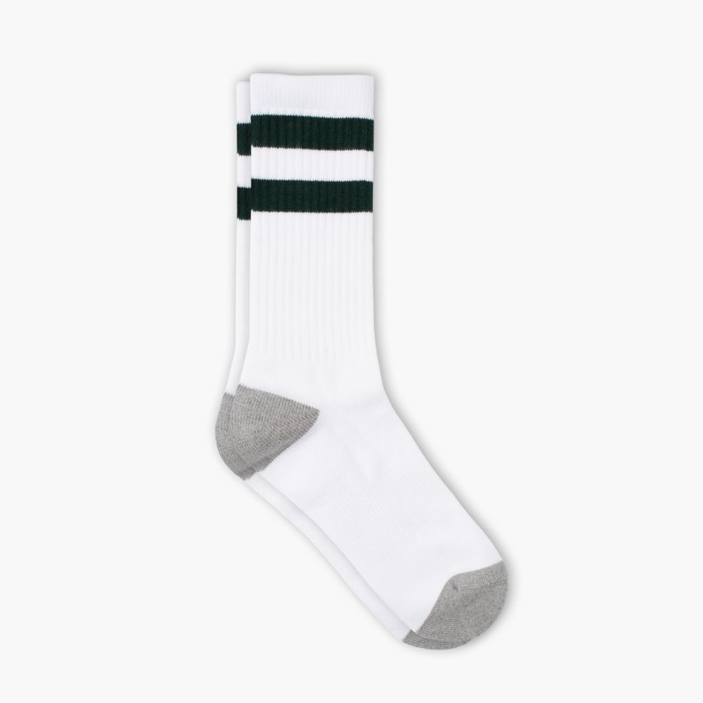 Men S Cotton Crew Sock X Green Stripe