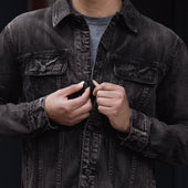 Denim Trucker Jacket | Faded Black