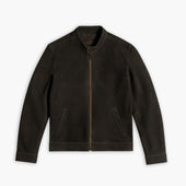 Racer Jacket | Dark Olive Suede