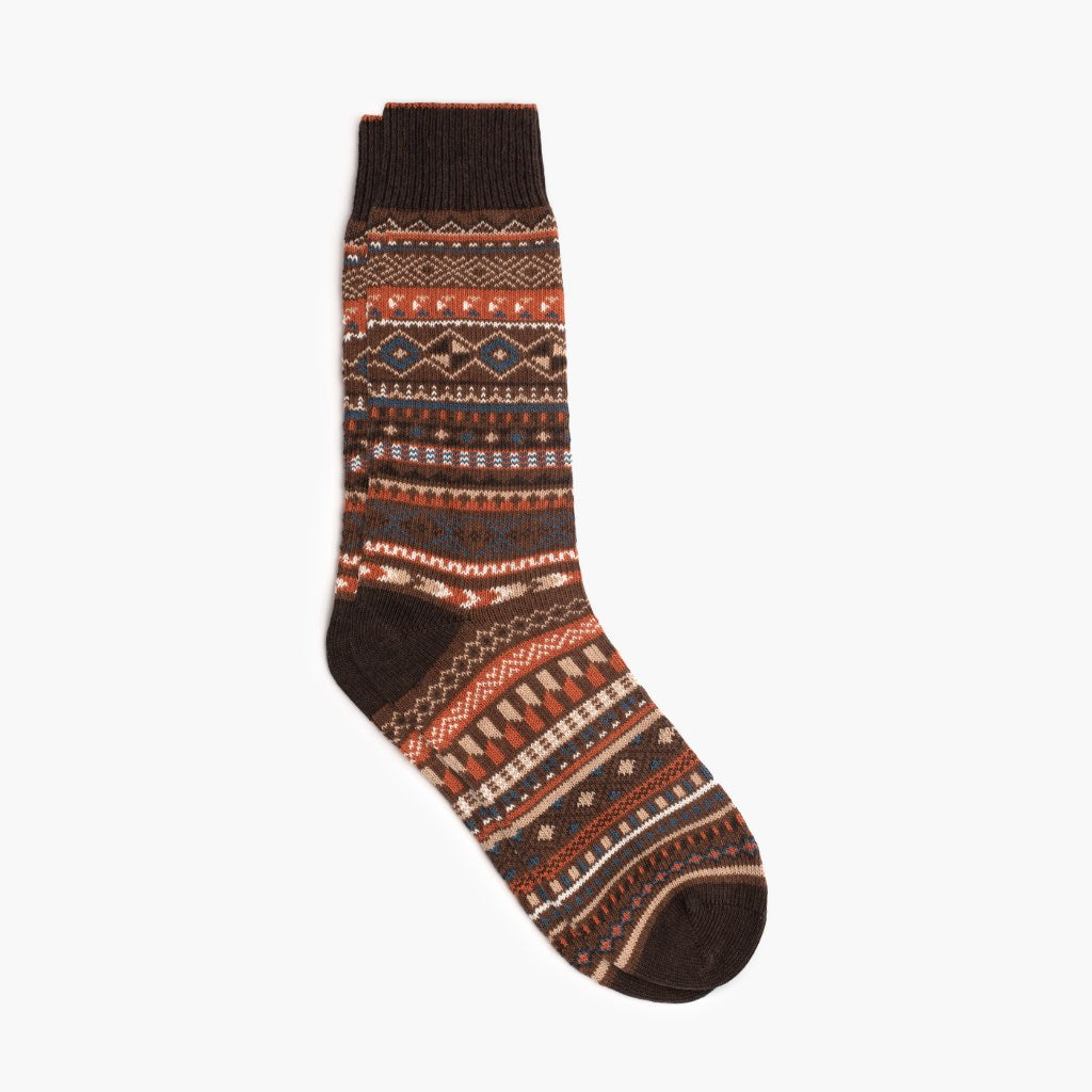 Men S Geo Sock Burnt Crimson