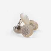 Mother-of-pearl "Day Fabric" cufflinks, textured surface