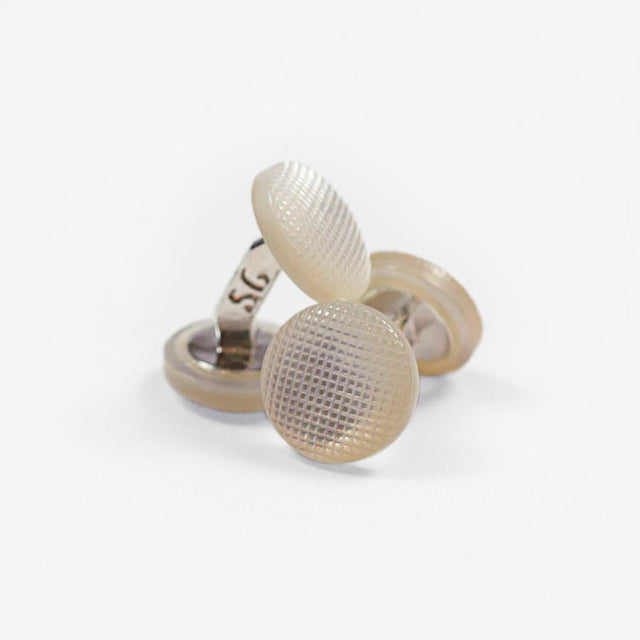Mother-of-pearl "Day Fabric" cufflinks, textured surface