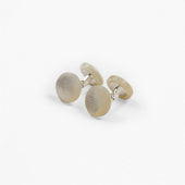Mother Of Pearl Day Fabric Cufflinks Textured Surface