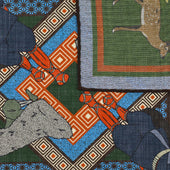 Japanese Wool Silk Pocket Square Forest 40x40cm