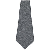 Herringbone Wool Linen Bespoke Tie Black