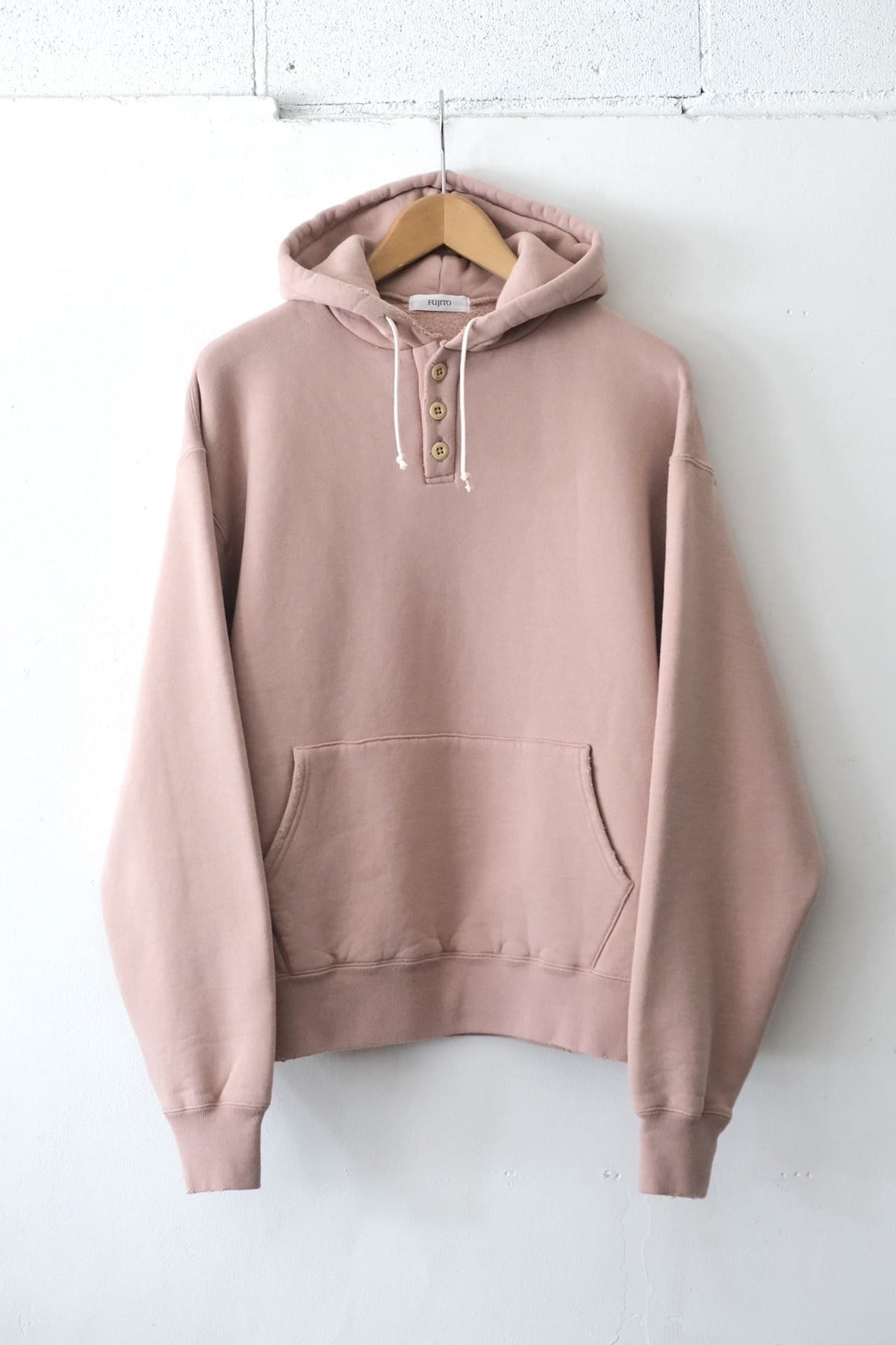 Fujito Henley Sweat Parka Smokey Pink Brown Directors Web Shop Powered By Base