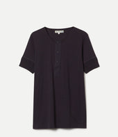 103 Loopwheeled Maco-Imit Short Sleeve Henley
