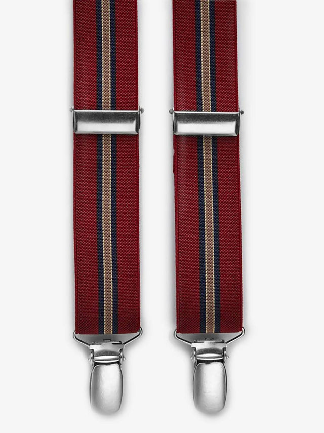 Burgundy Striped Suspenders