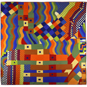 Geometrical Pattern Silk Neckerchief - Multicolor - 65 x 65cm