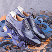 Long Wing Oxford With Alligator Adelaide In Purple Croc Calf Combo