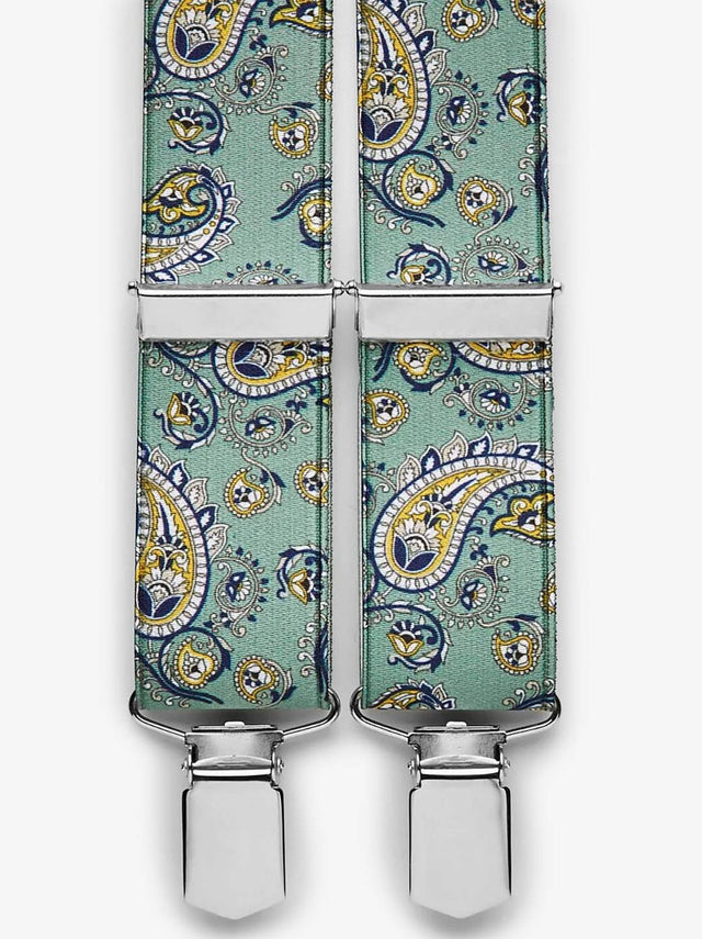 Green Paisley Suspenders