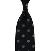 Shibumi-Flower Fina Grenadine Silk Bespoke Tie - Black
