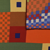 Geometrical Pattern Silk Neckerchief Multicolor 65 X 65cm