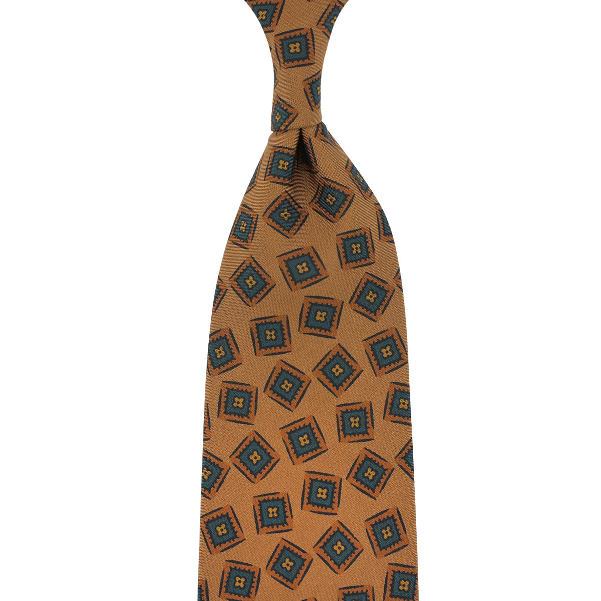 Madder Silk Tie Oatmeal Hand Rolled
