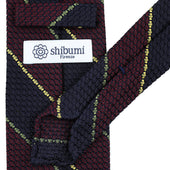Striped Grenadine Garza Grossa Silk Tie Burgundy