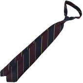 Striped Grenadine Garza Grossa Silk Tie Burgundy