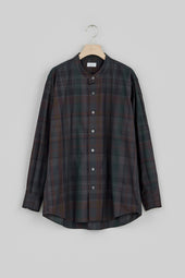 【SALE】Band Collar Shirt (Madras Overdye)