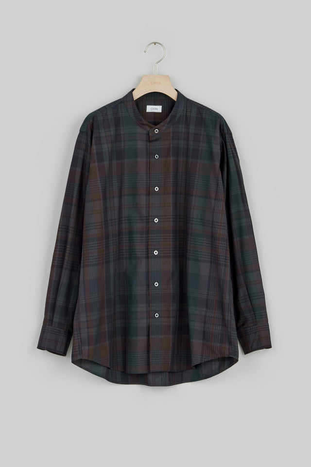 【SALE】Band Collar Shirt (Madras Overdye)