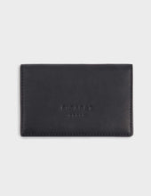 Black leather and suede card holder