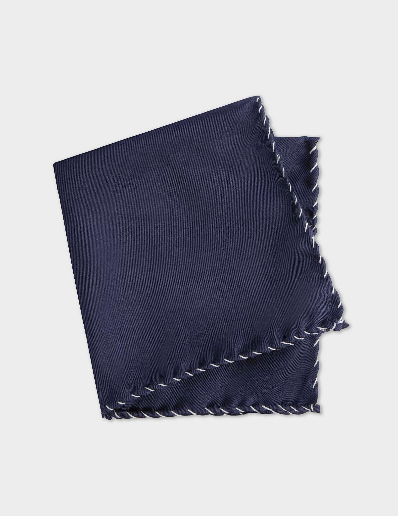 Pochette En Twill De Soie Marine