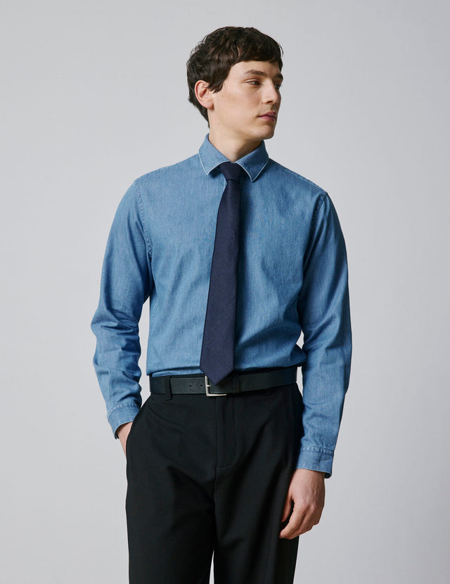 Chemise Auguste en denim bleu