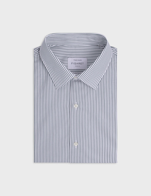 Green striped fitted shirt