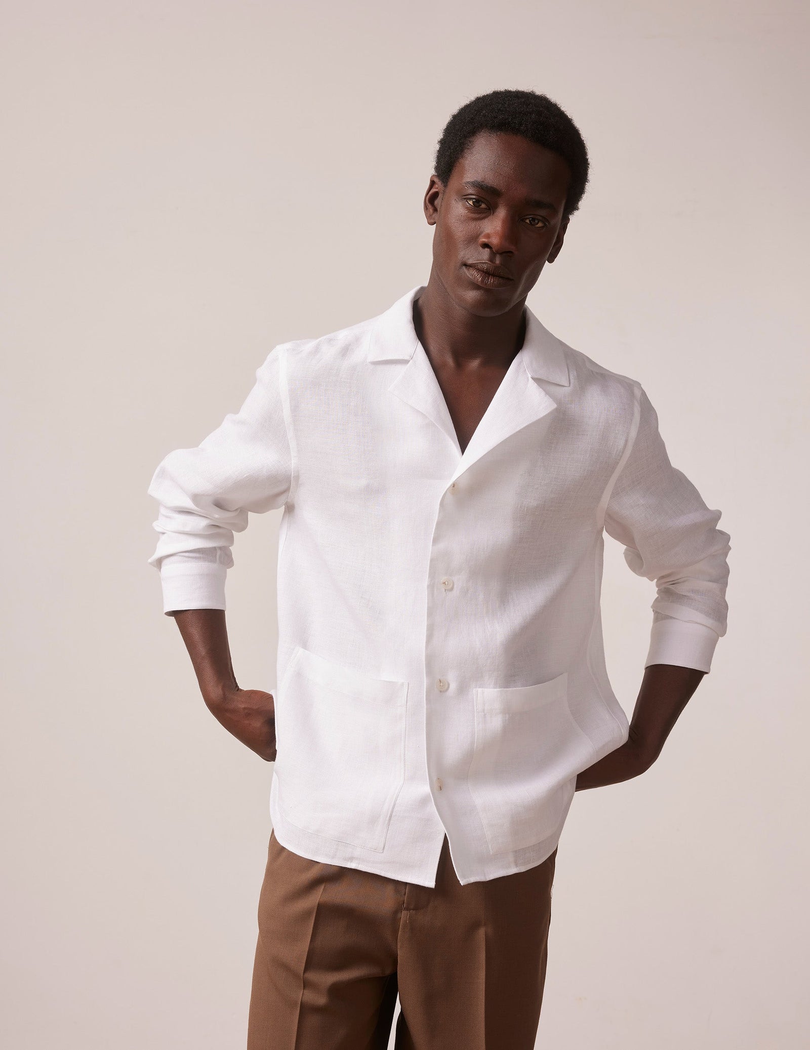 Chemise Livio En Lin Blanc