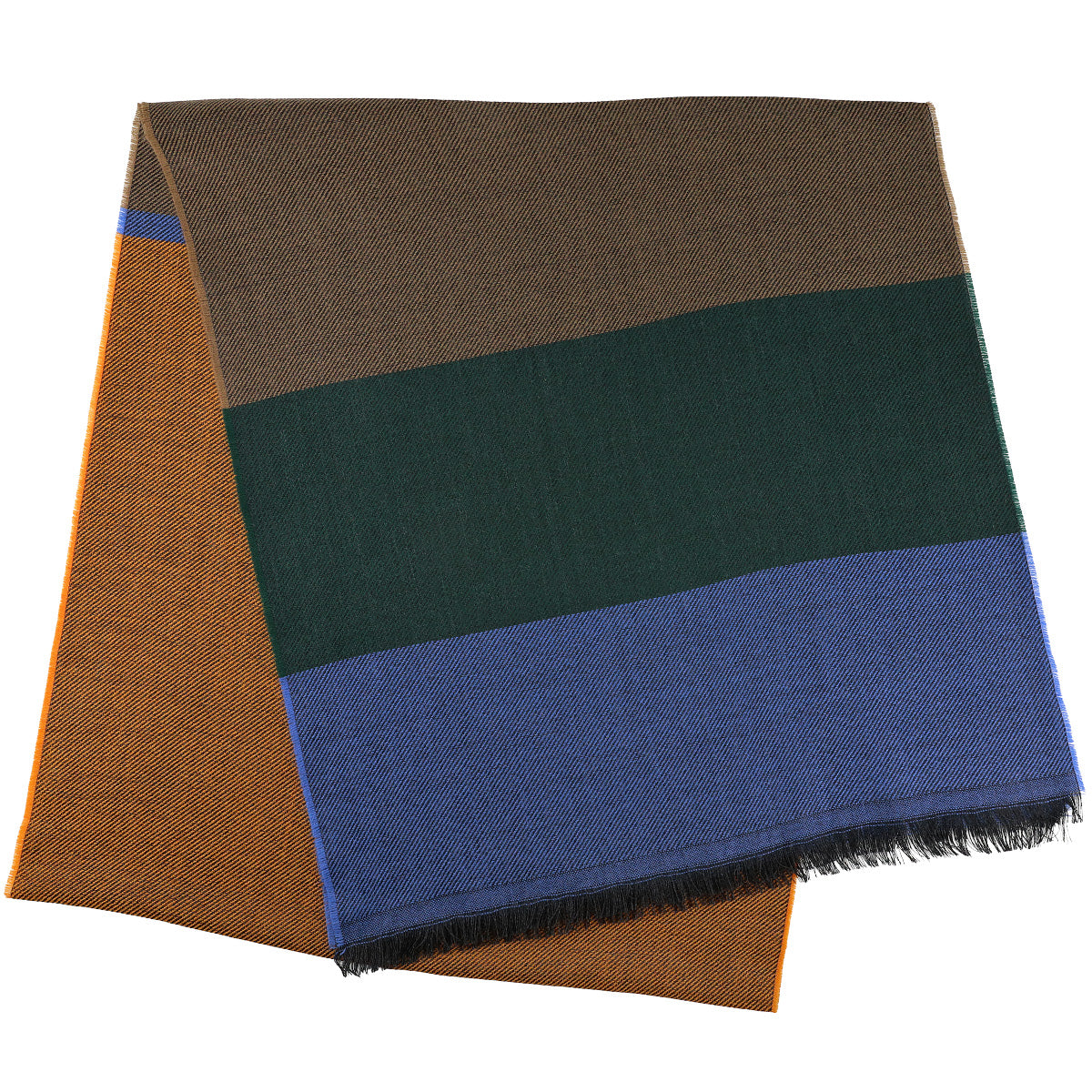 Striped Wool Scarf Pumpkin Hazelnut Forest