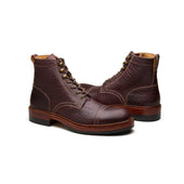 Dixon Z Cap Toe Derby Boot Mahogany Shrunken Bison