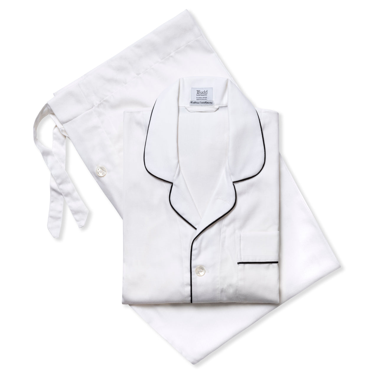 Plain Cotton And Cashmere Pyjamas In