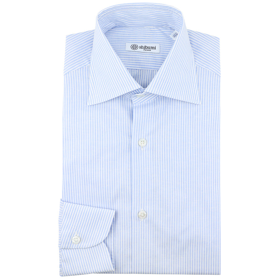 Cotton Linen Semi Spread Shirt White Light