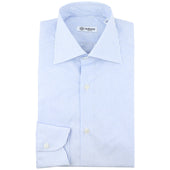 Cotton / Linen Semi Spread Shirt - White / Light Blue