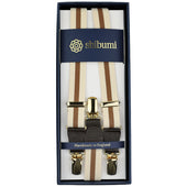 Elastic Rayon Clips Braces - Cream / Beige