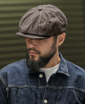 Yarn Dyed Stripe Newsboy Cap