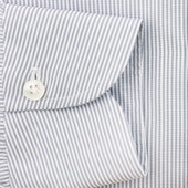 Poplin Semi Spread Shirt Light Grey Hairline Stripe