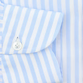 Poplin Semi Spread Shirt Light Butcher Stripe